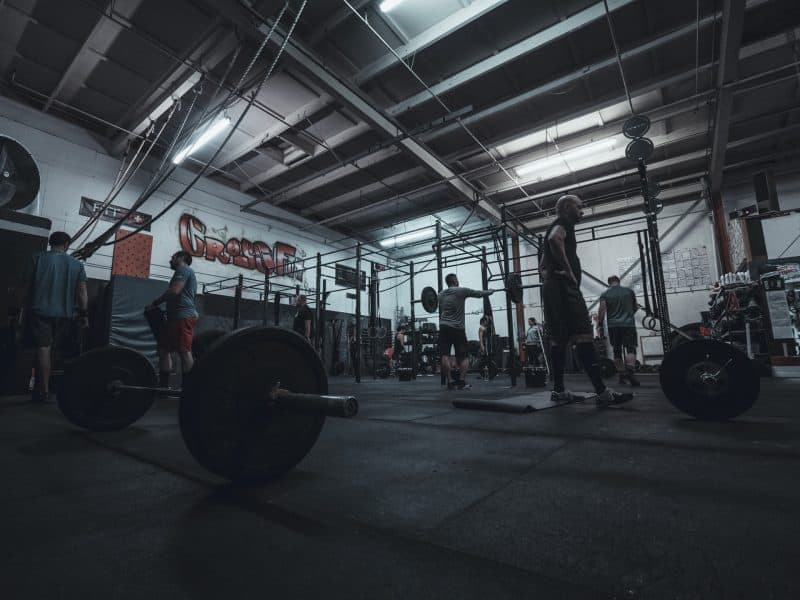 Coach-led CrossFit workout in progress