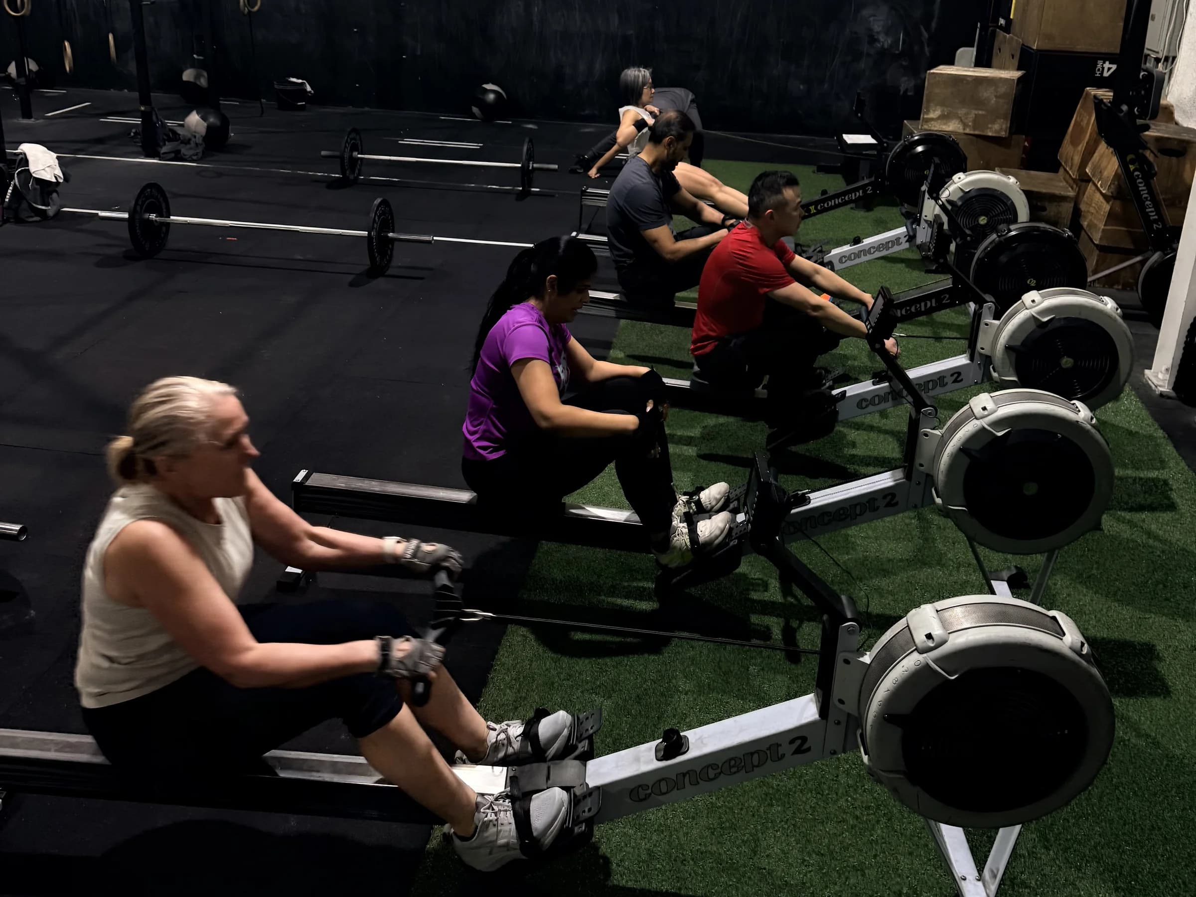 Rowing cardio class at CFSR
